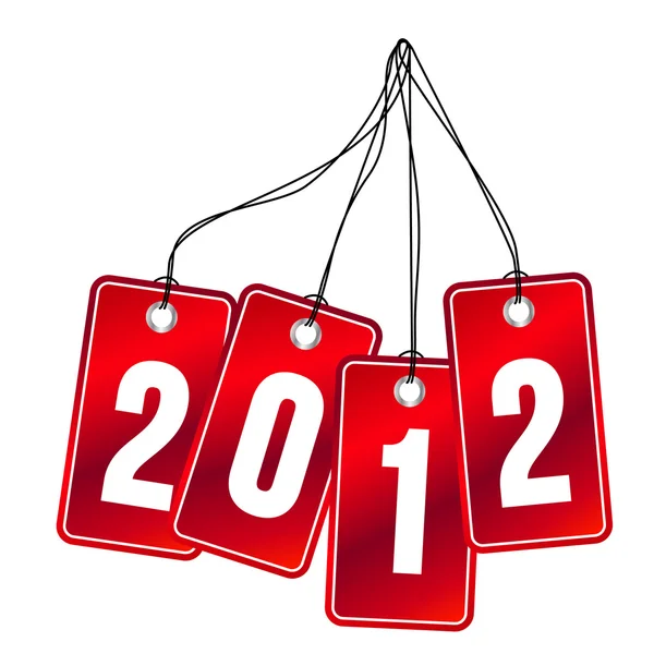 2012 on hanging labels — Stock Vector