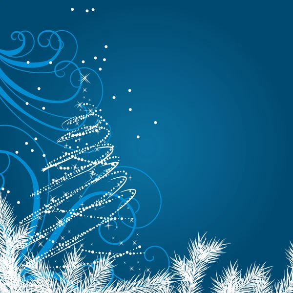 양식된 크리스마스 나무와 크리스마스 배경 — 스톡 벡터