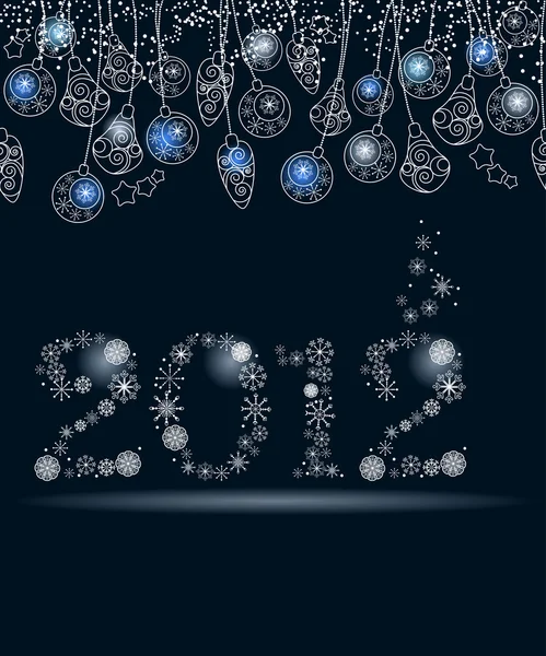2012 made of snowflakes — Stock Vector