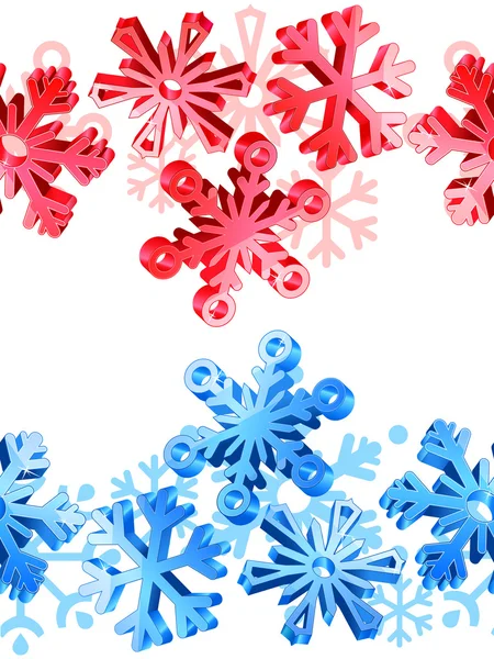 Bordure sans couture de Noël avec flocons de neige — Image vectorielle