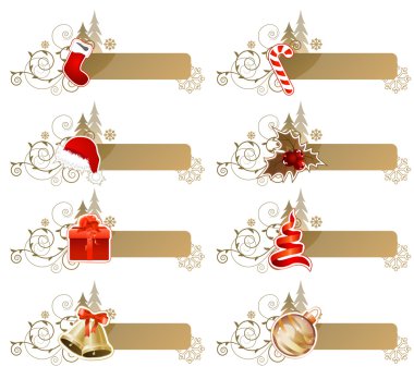 Set of different Christmas banners clipart