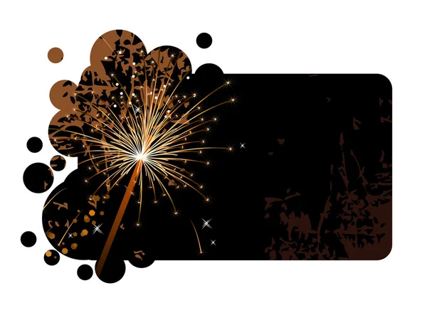 Black banner with realistic firecracker — Stock Vector