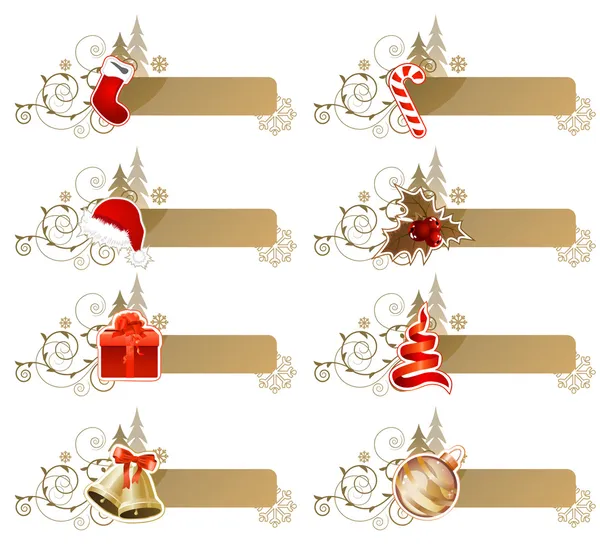 Ensemble de différentes bannières de Noël — Image vectorielle
