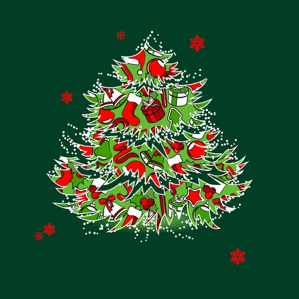 Vánoční strom, samostatný — Stockový vektor