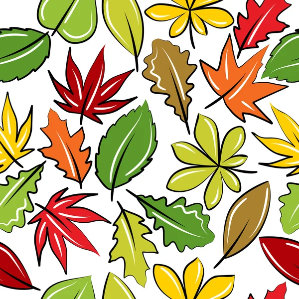 Fondo sin costuras con hojas de otoño — Archivo Imágenes Vectoriales
