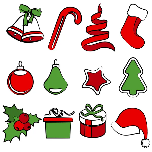 Набір простих різдвяних іконок — стоковий вектор