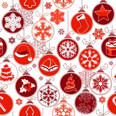 Christmas seamless background with balls