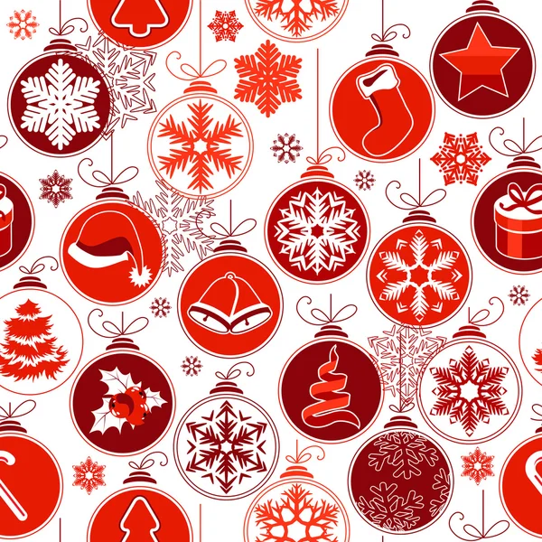 Vánoční bezešvé pozadí s míčky — Stockový vektor
