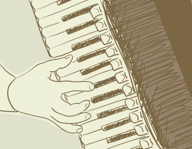 Accordion sketch clipart