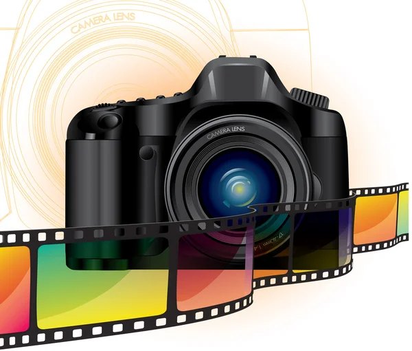 Fotoğraf makinesi ve film — Stok Vektör