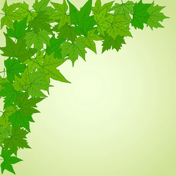 자연 배경 wih 녹색 잎 — 스톡 벡터