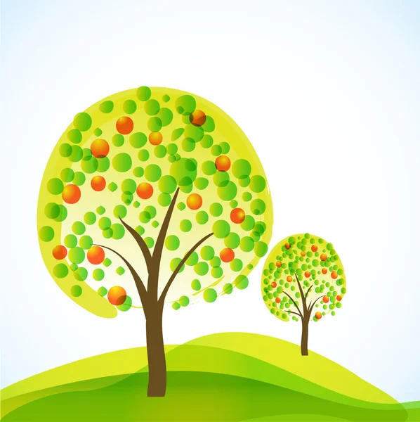 Streszczenie drzew z owocami — Wektor stockowy
