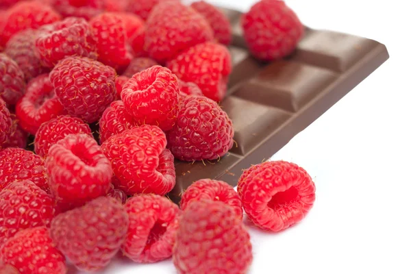 Raspberry with chocolate — Stock Photo, Image