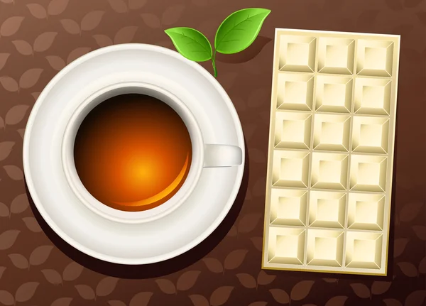 ชาและช็อคโกแลต — ภาพเวกเตอร์สต็อก