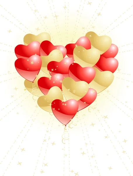 Corazón hecho de globos — Vector de stock