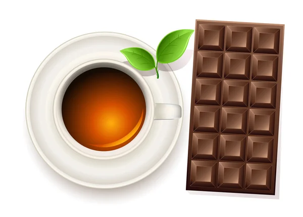 Чай і шоколаду — стоковий вектор