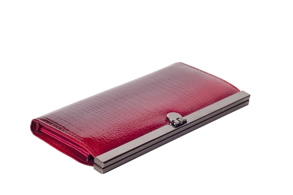 Rote Brieftasche isoliert auf weiß — Stockfoto
