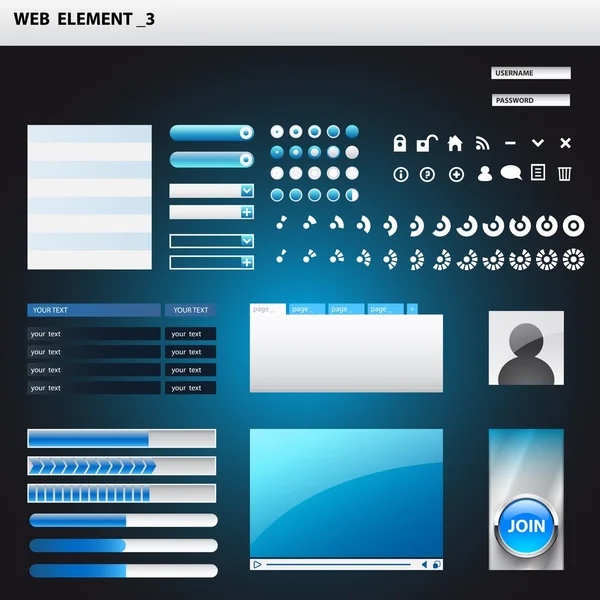 Ensemble d'éléments Web — Image vectorielle