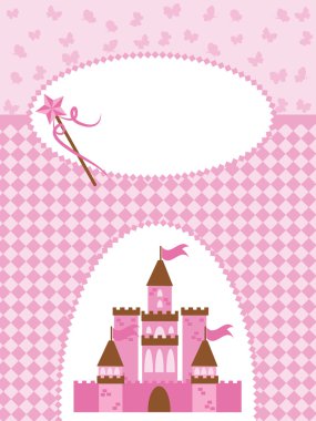 Princess card with Magic Castle clipart