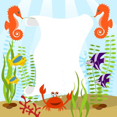 Sea card clipart