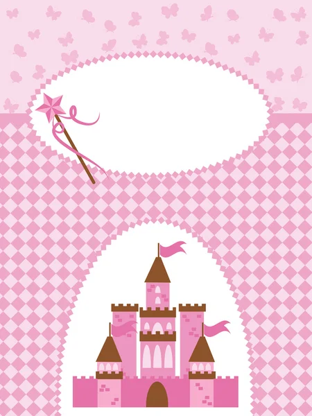 Princess kort med magic castle — Stock vektor