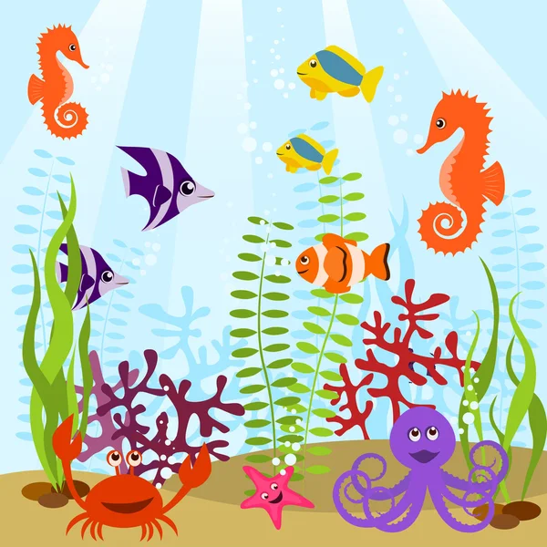 Carte de vie marine — Image vectorielle