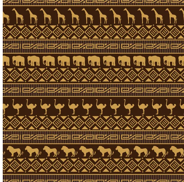 Patrón sin costura de estilo africano con animales salvajes . — Archivo Imágenes Vectoriales