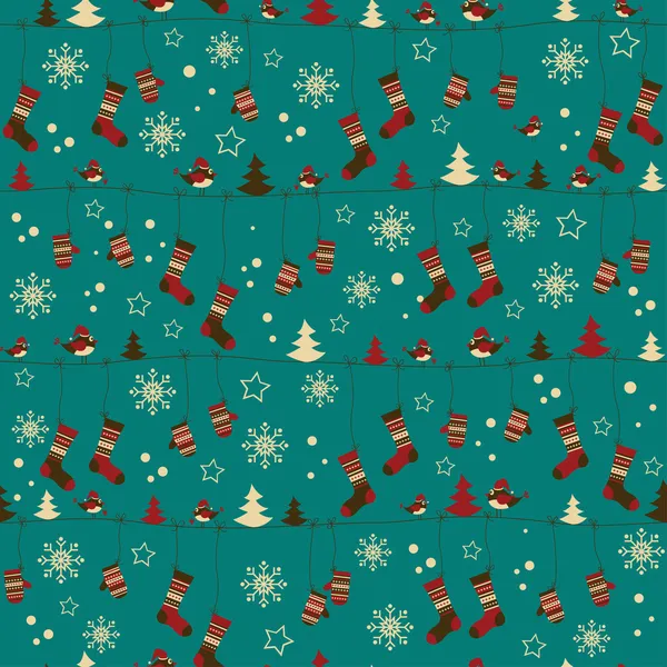Patrón de Navidad con calcetines y manoplas populares — Archivo Imágenes Vectoriales