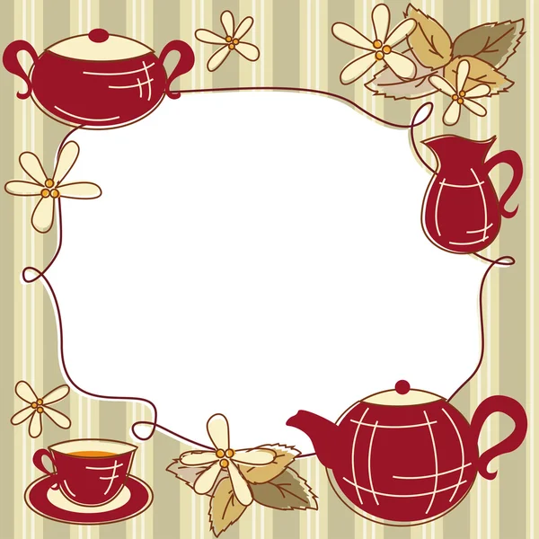 Çay menü kartı — Stok Vektör