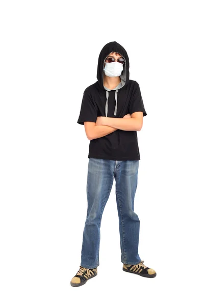 Έφηβος με μάσκα — Φωτογραφία Αρχείου