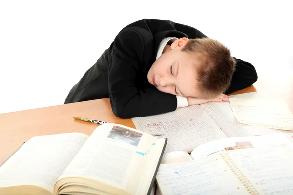 Κουρασμένος μαθητής — Φωτογραφία Αρχείου