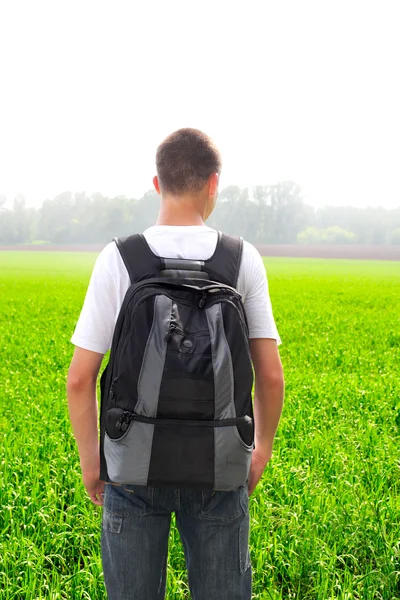 Teenager in the field — Stock Photo, Image