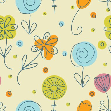 Vintage flowers. Seamless pattern clipart