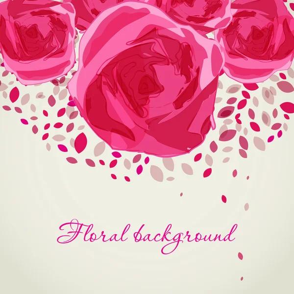 Розовые розы, винтажный цветочный фон — стоковое фото