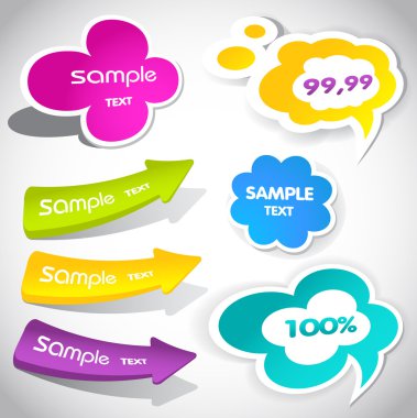 Colorful speech bubbles for your text clipart