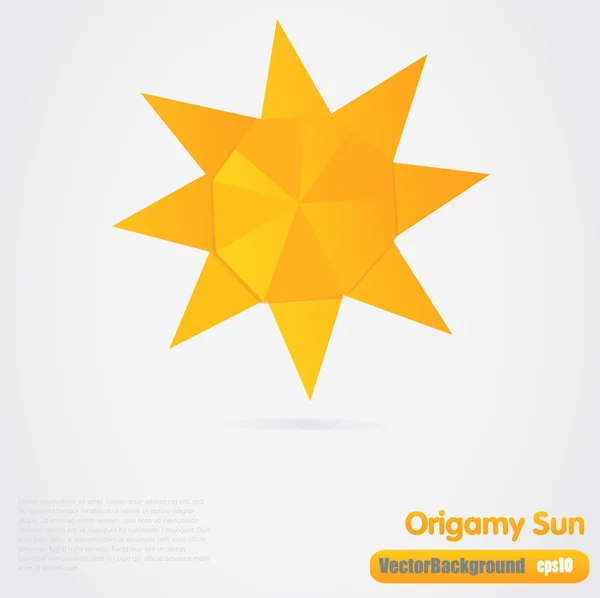 Ilustração de papel origami sol — Fotografia de Stock