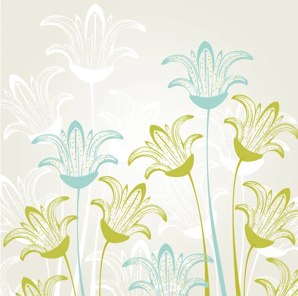 多色の紋章ユリの花とヴィンテージカード — ストック写真
