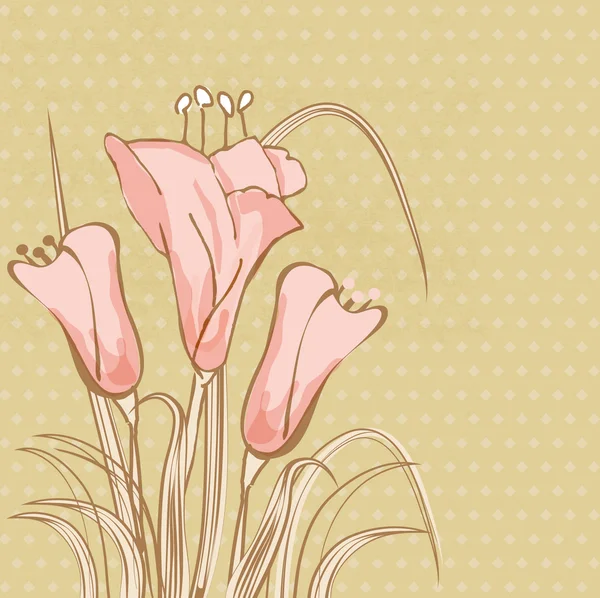 Pastel çiçek ile antika arka plan — Stok fotoğraf