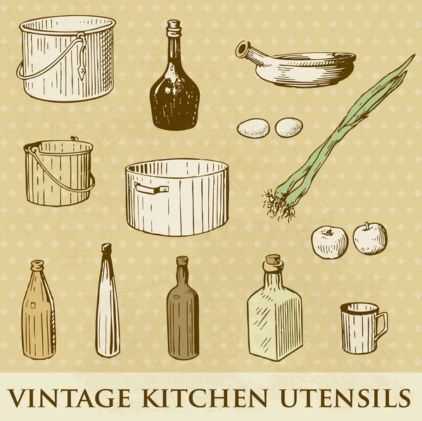 Conjunto de utensilios de cocina vintage — Foto de Stock