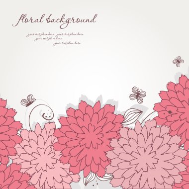 Vintage background with pastel flowers clipart