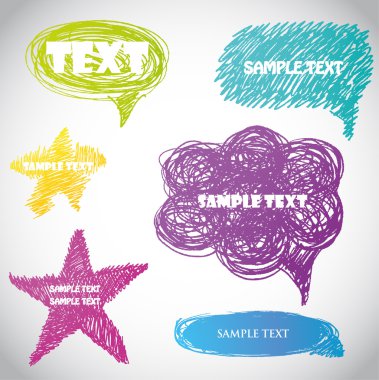 Colorful speech bubbles for your text clipart