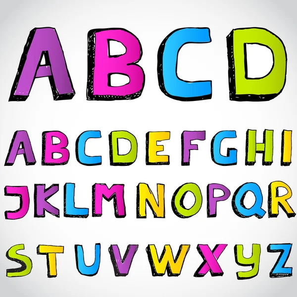 Grunge handgezeichnetes Alphabet. — Stockfoto