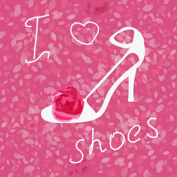 Fondo conceptual con zapatos y rosas — Foto de Stock