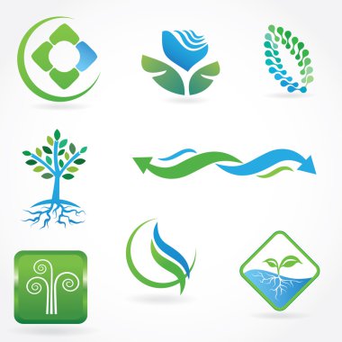 Set of ecological symbols clipart