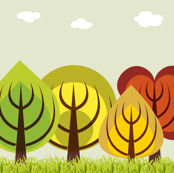 Four season trees concept — Stock Photo, Image
