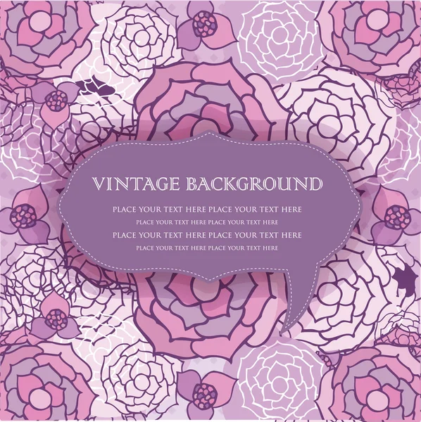 Vintage floral background with violet flowers — Stock Photo, Image