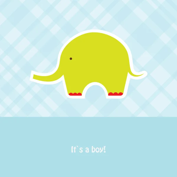 Baby boy karta prysznicowa z cute słoń — Zdjęcie stockowe