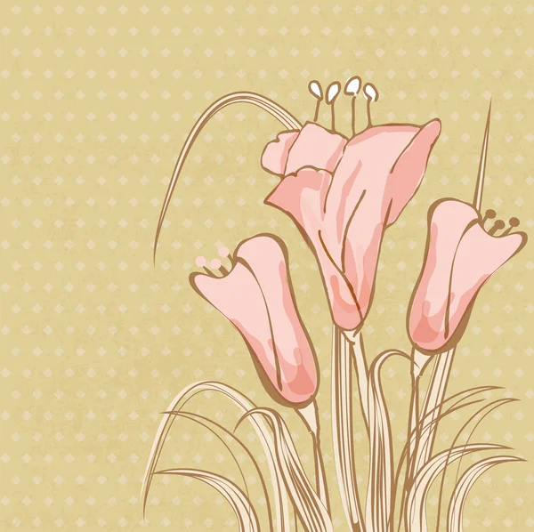 Tarjeta de felicitación con flores abstractas de lirio de cala — Foto de Stock