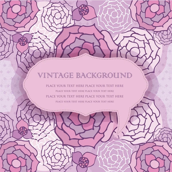 Vintage floral background with violet flowers — Stock Photo, Image
