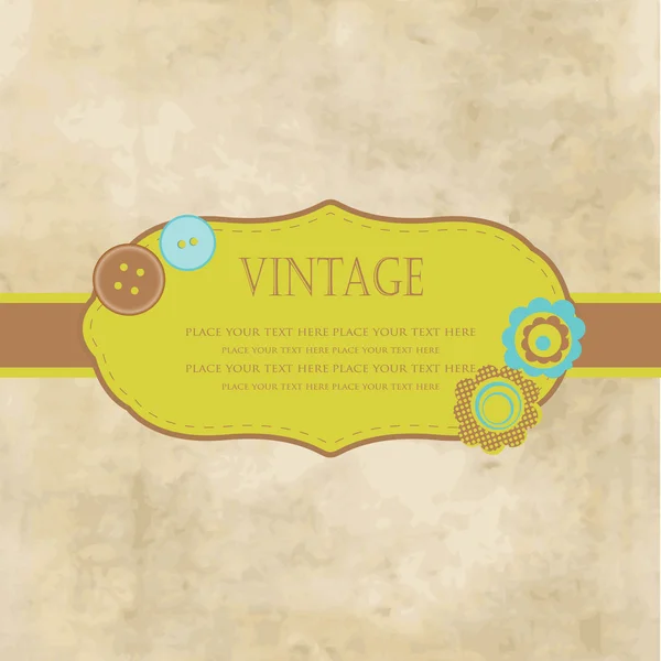 Moldura vintage com botões e flores para o seu design — Fotografia de Stock